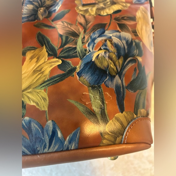 NWT Patricia Nash Enlightened Garden Kemble Tote Brown Leather Floral w Dust Bag - Picture 6 of 11